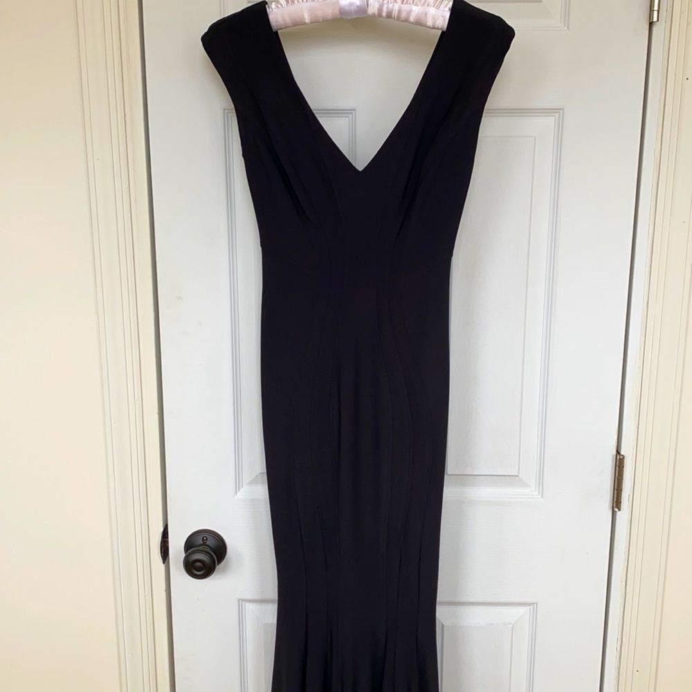 Black gown V front and back